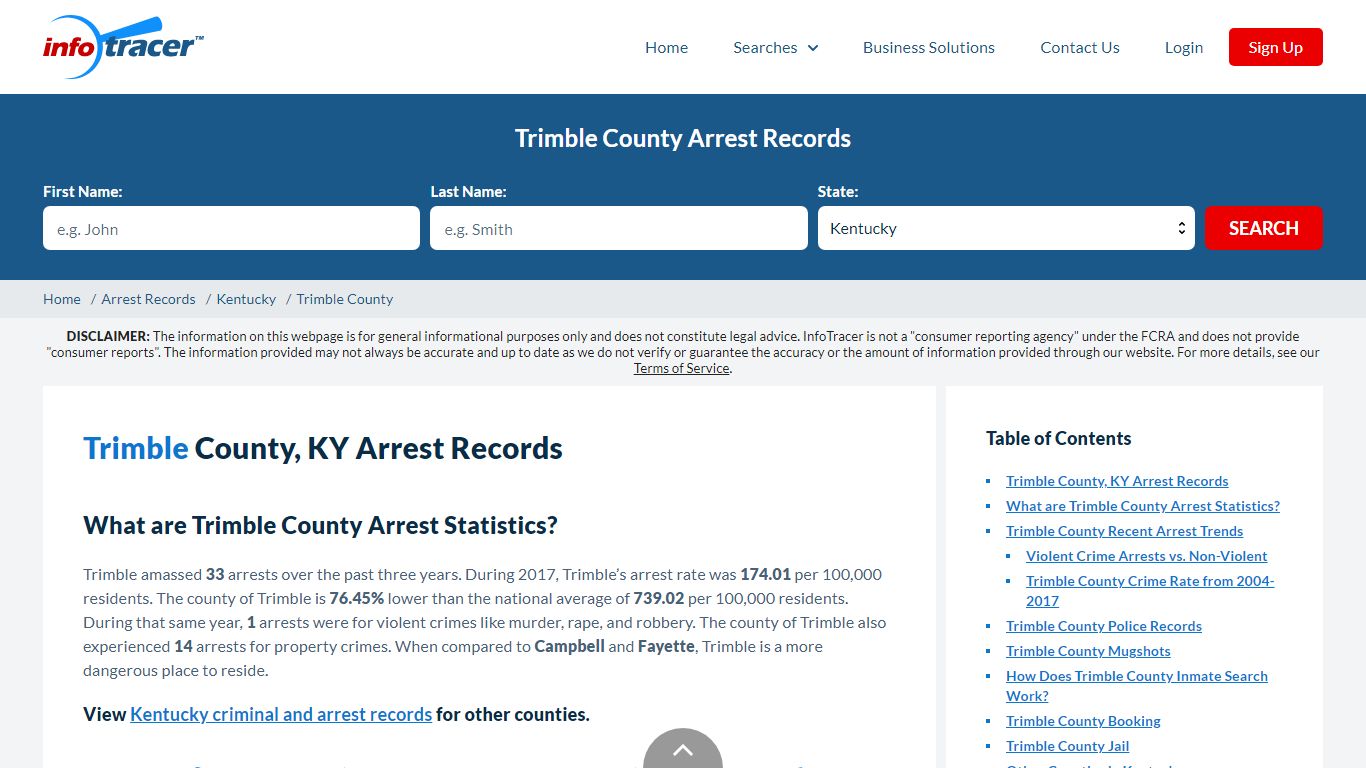 Trimble County, KY Arrests, Mugshots & Jail Records - InfoTracer